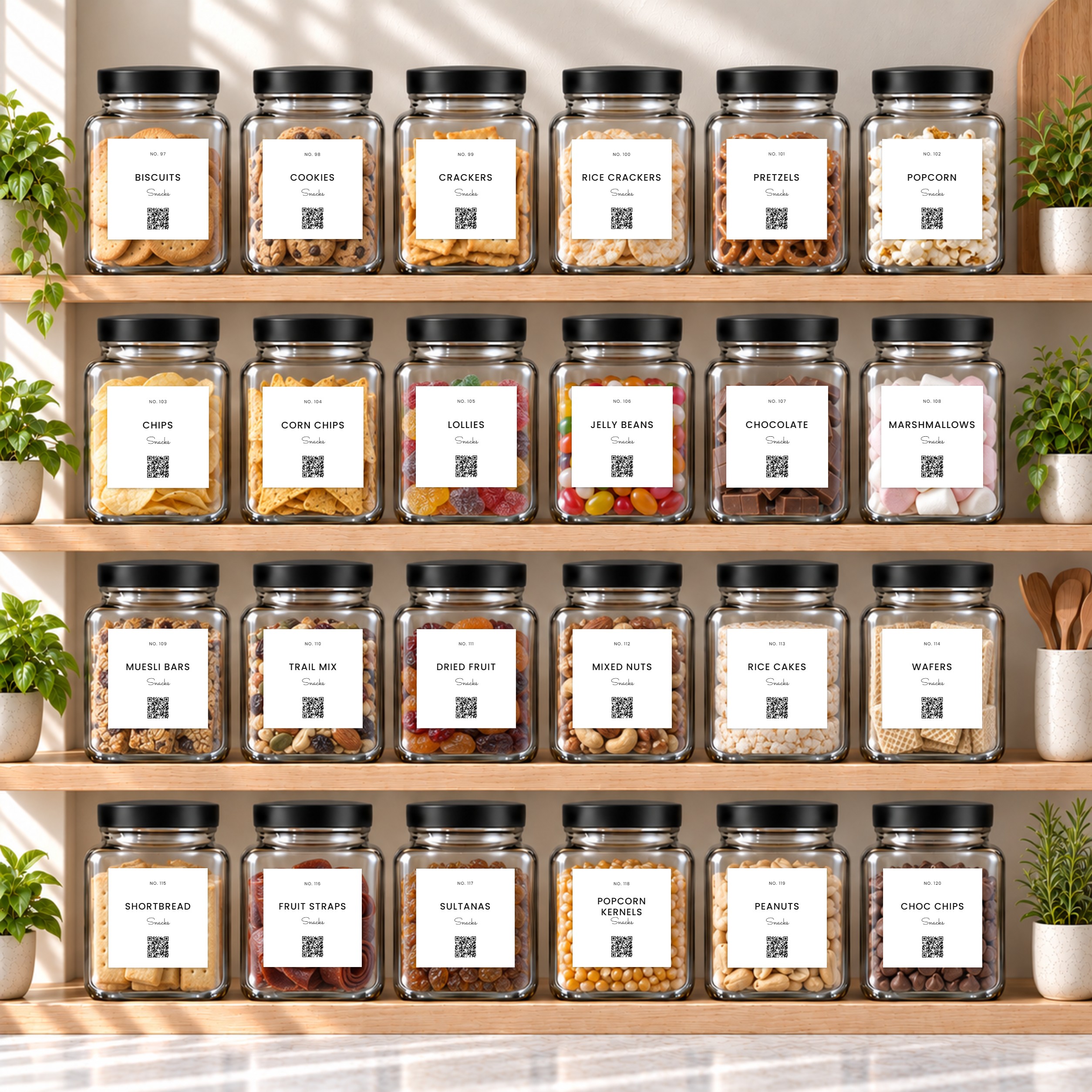 Custom Pantry Labels · Capri · Snacks & treats