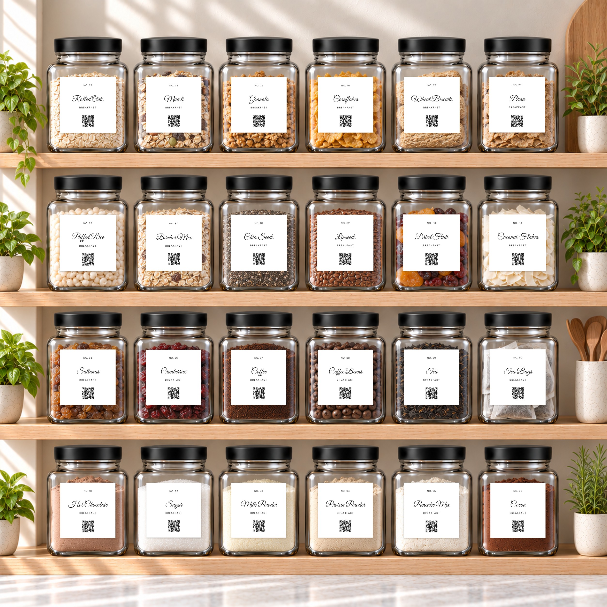 Custom Pantry Labels · Saint Tropez · Breakfast