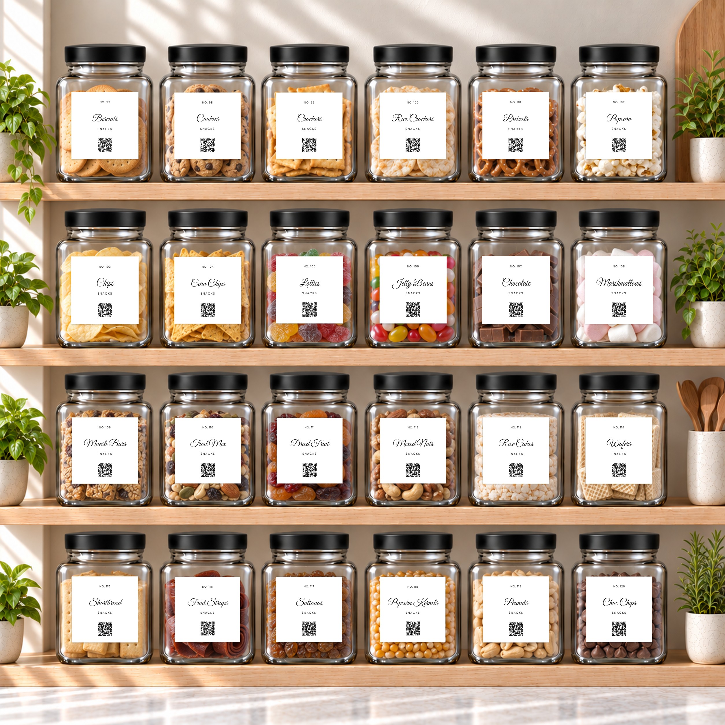 Custom Pantry Labels · Saint Tropez · Snacks & treats