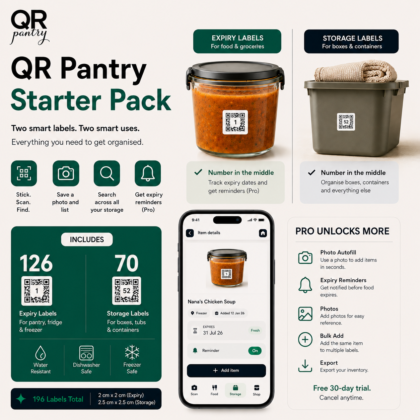 QR Pantry Smart Storage and Food Pack