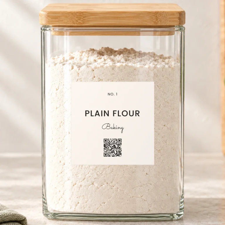 Capri pantry label on a glass canister